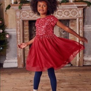 Red sequin Tulle party dress 3-4T